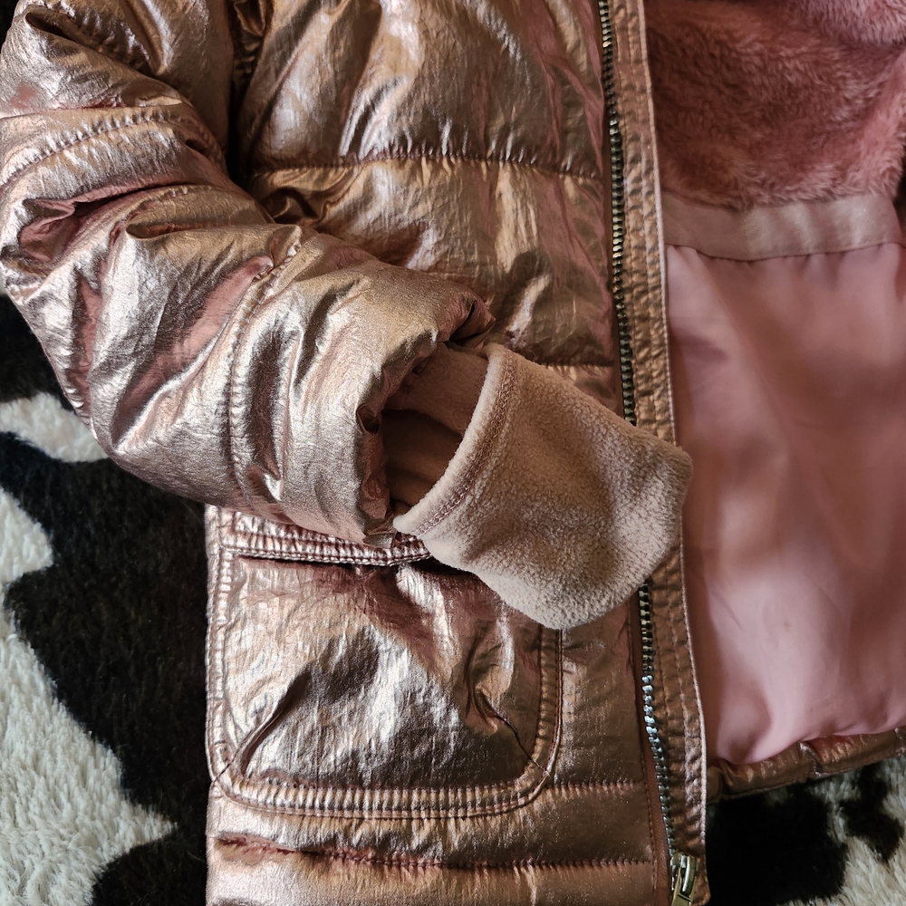 Cat & Jack Shiny Pink Hooded Jacket - Picture 4 of 4